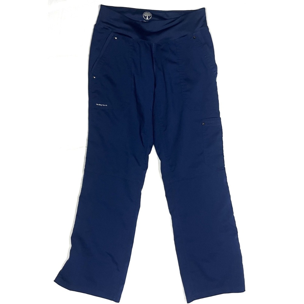 Healing Hands Purple Label Tori Women XSP Navy Blue Yoga Waist Cargo Scrub Pants